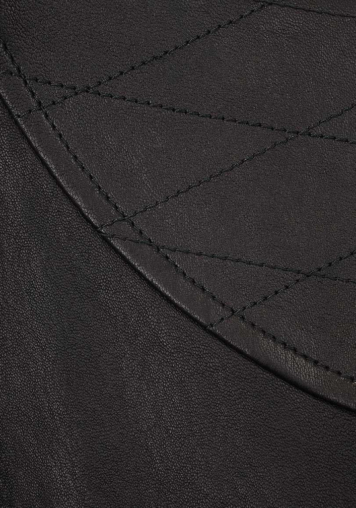 Layered Stretch Leather Jacket