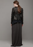 Layered Stretch Leather Jacket