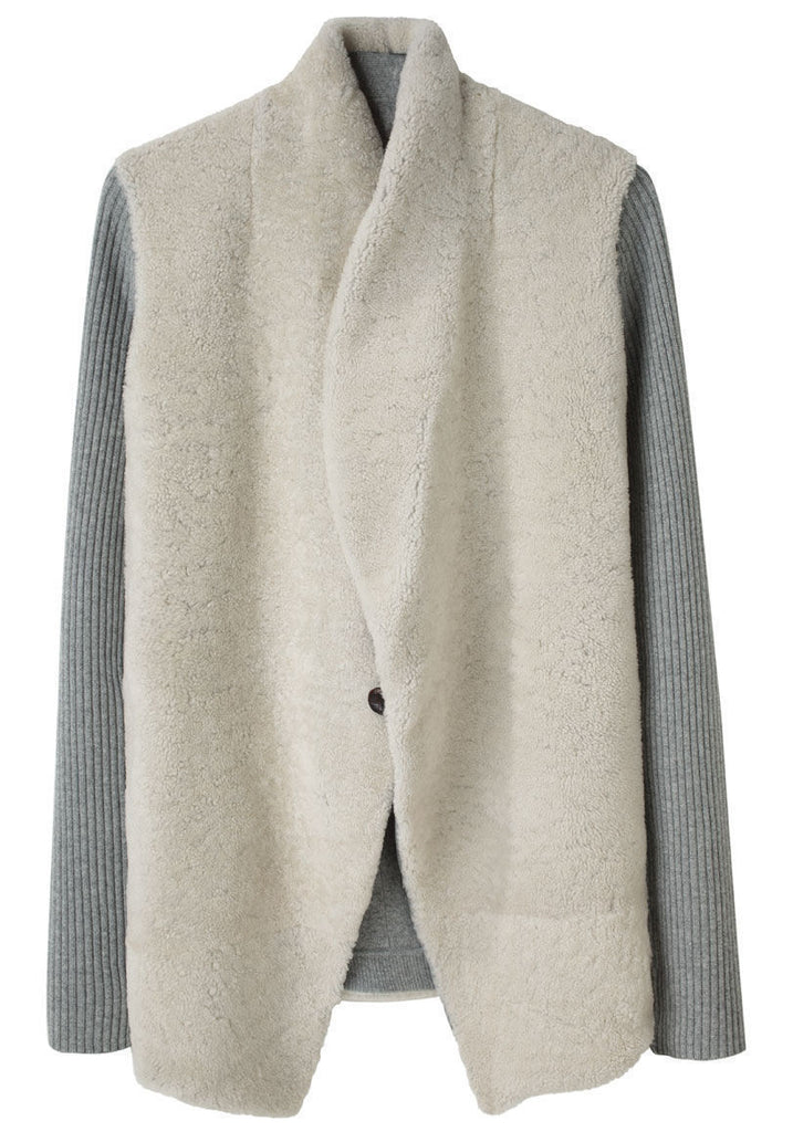 Reversible Shearling Cardigan