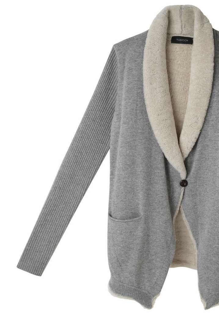 Reversible Shearling Cardigan