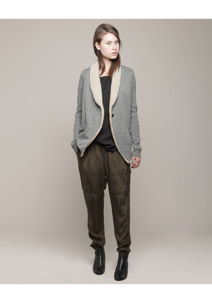 Reversible Shearling Cardigan