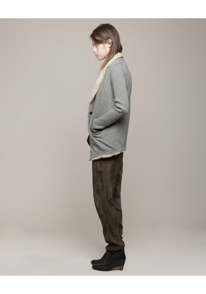 Reversible Shearling Cardigan