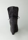 Wedge Boot with Lace Up Flap