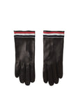Leather Gloves w/ Striped Cuff