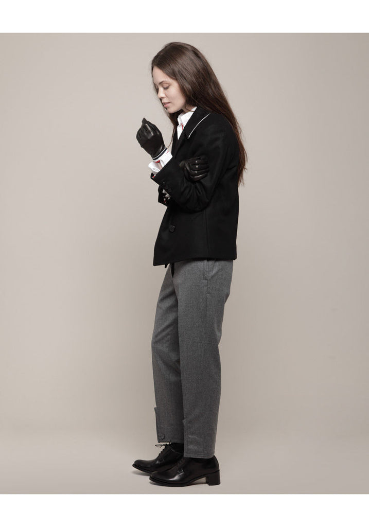 Leather Gloves w/ Striped Cuff