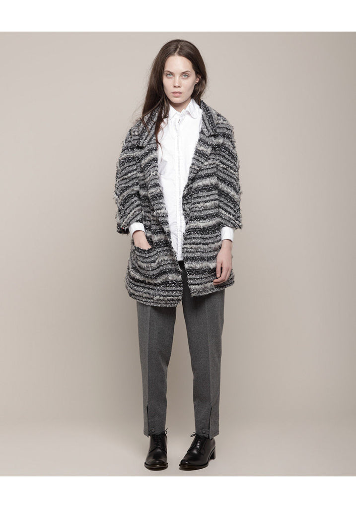 Ribbon Tweed Coat