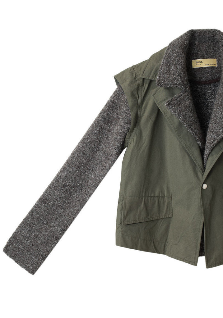 Boucl‚ Jacket w/ Scarf