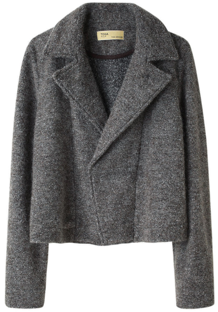 Boucl‚ Jacket w/ Scarf