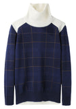 Check Knit Turtleneck