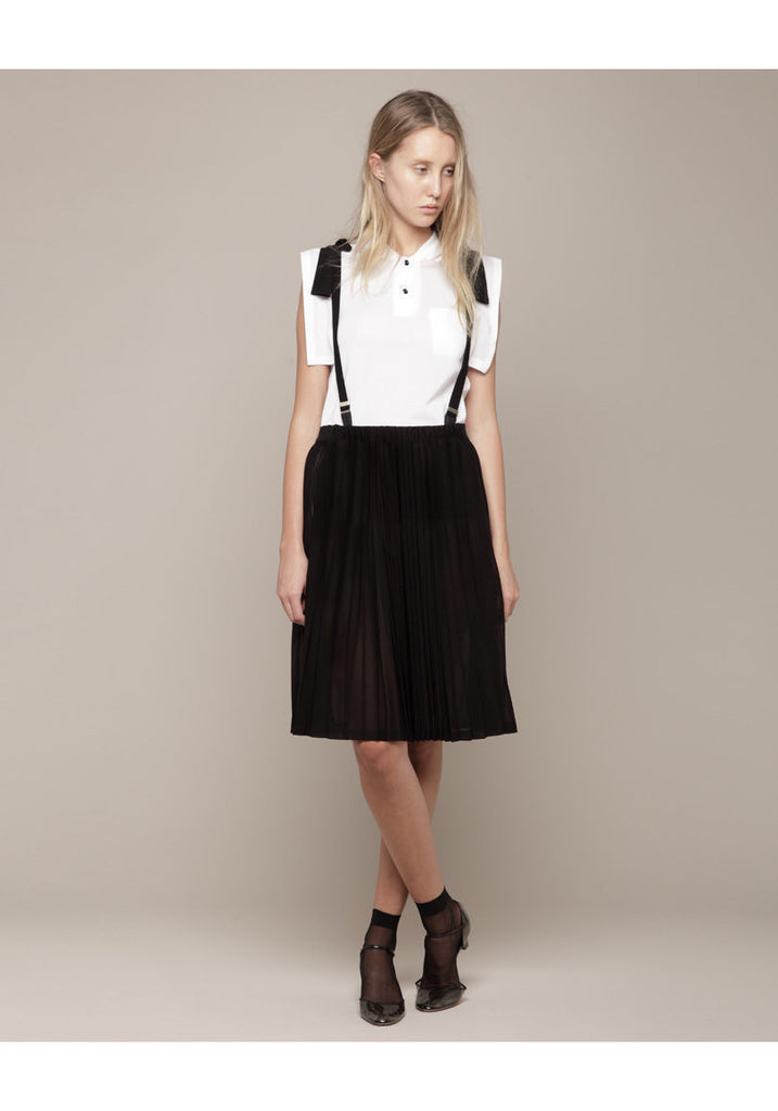 Jersey Pleat Skirt with Braces