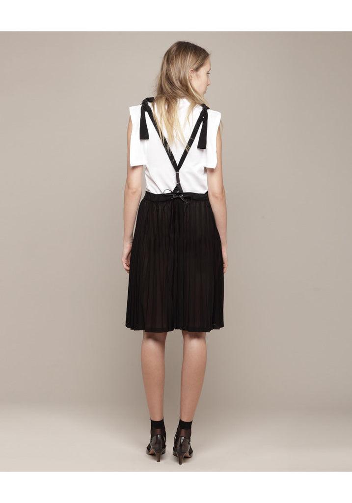 Jersey Pleat Skirt with Braces