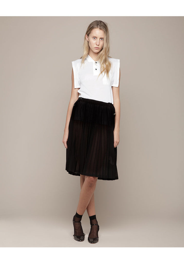 Jersey Pleat Skirt with Braces