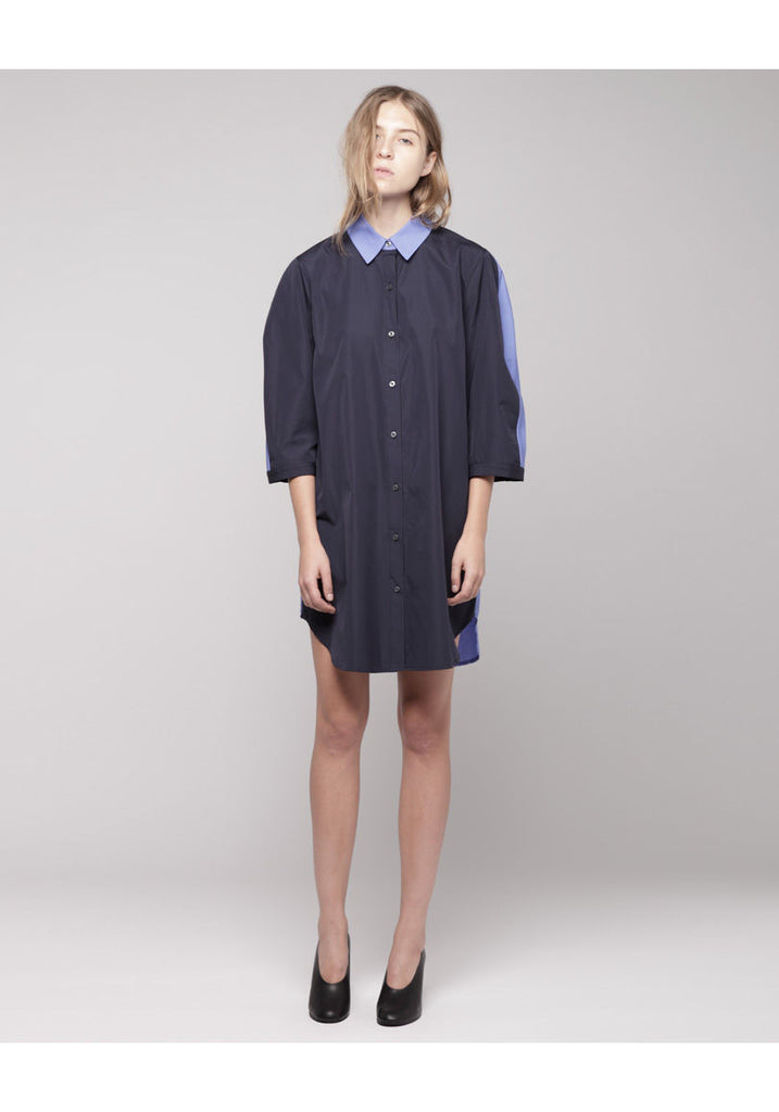 Contrast Back Shirtdress