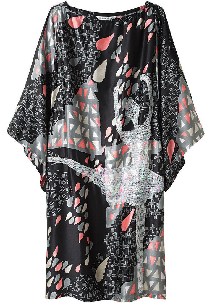 Ballet Printed Silk Dress