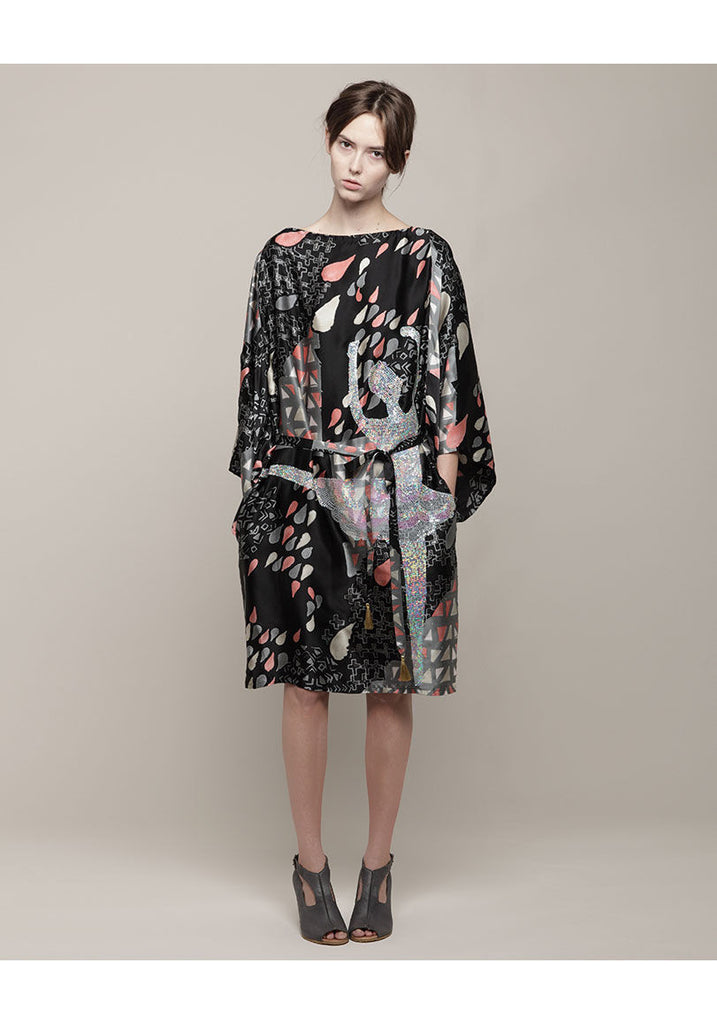 Ballet Printed Silk Dress