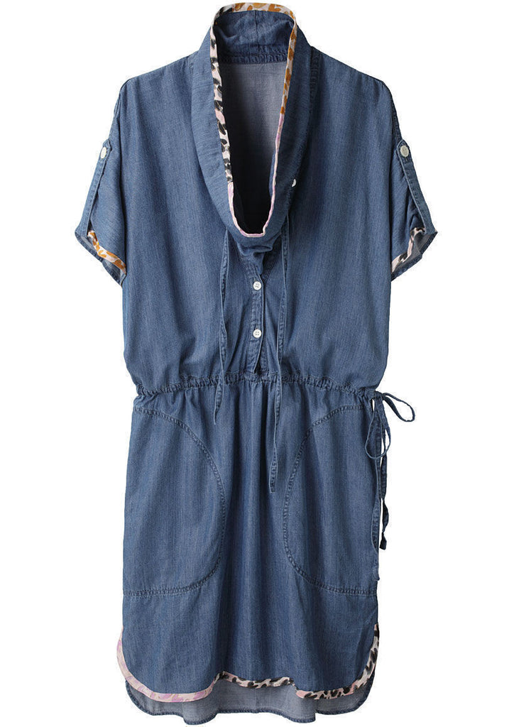 Drawstring Cowl Dress