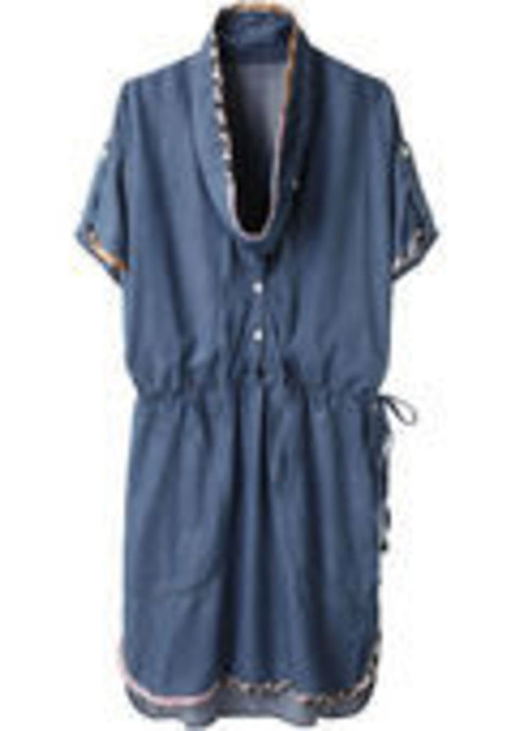 Drawstring Cowl Dress