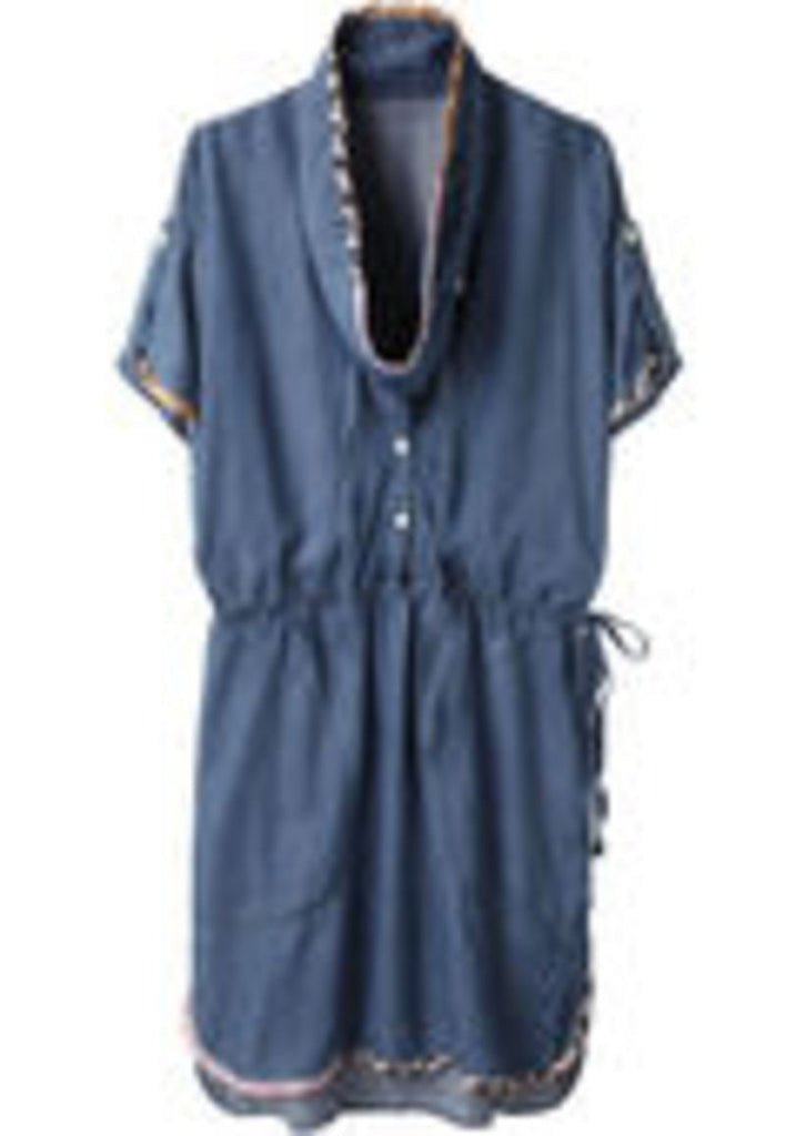 Drawstring Cowl Dress