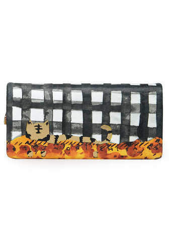 Gingham Check Cat Wallet