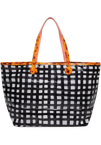 Gingham Check PVC Tote Bag