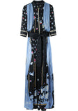 Long Printed Silk Dress