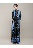 Long Printed Silk Dress