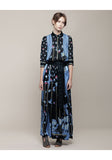 Long Printed Silk Dress