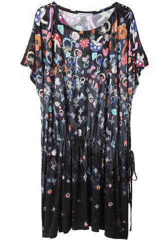 Printed Drawstring Dress