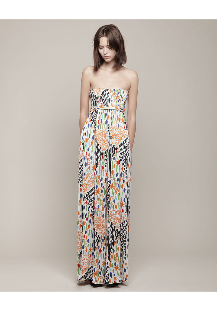 Printed Strapless Jumpsuit