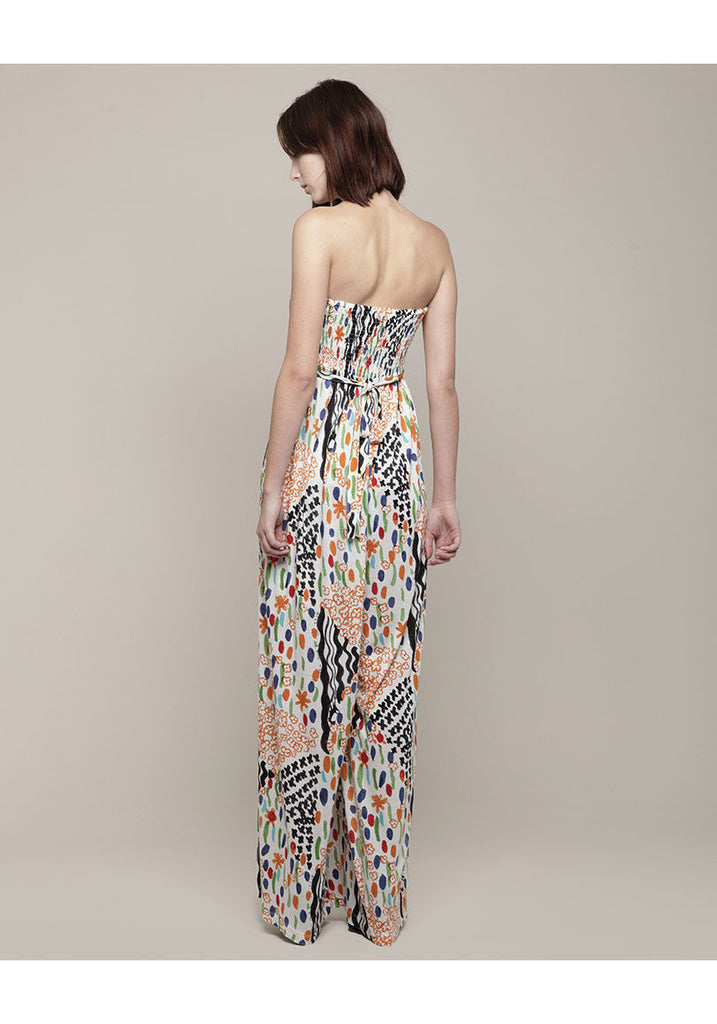 Printed Strapless Jumpsuit