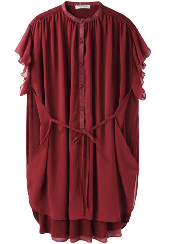 Ruffle Sleeve Shirtdress