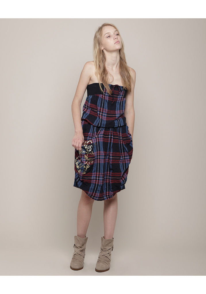 Strapless Tartan Dress