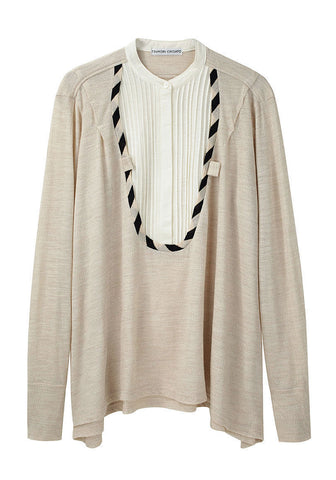 Wool Jersey Pintuck Shirt