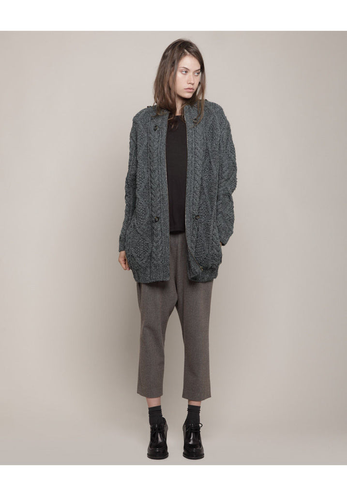 Cable Knit Jacket w/ Cape