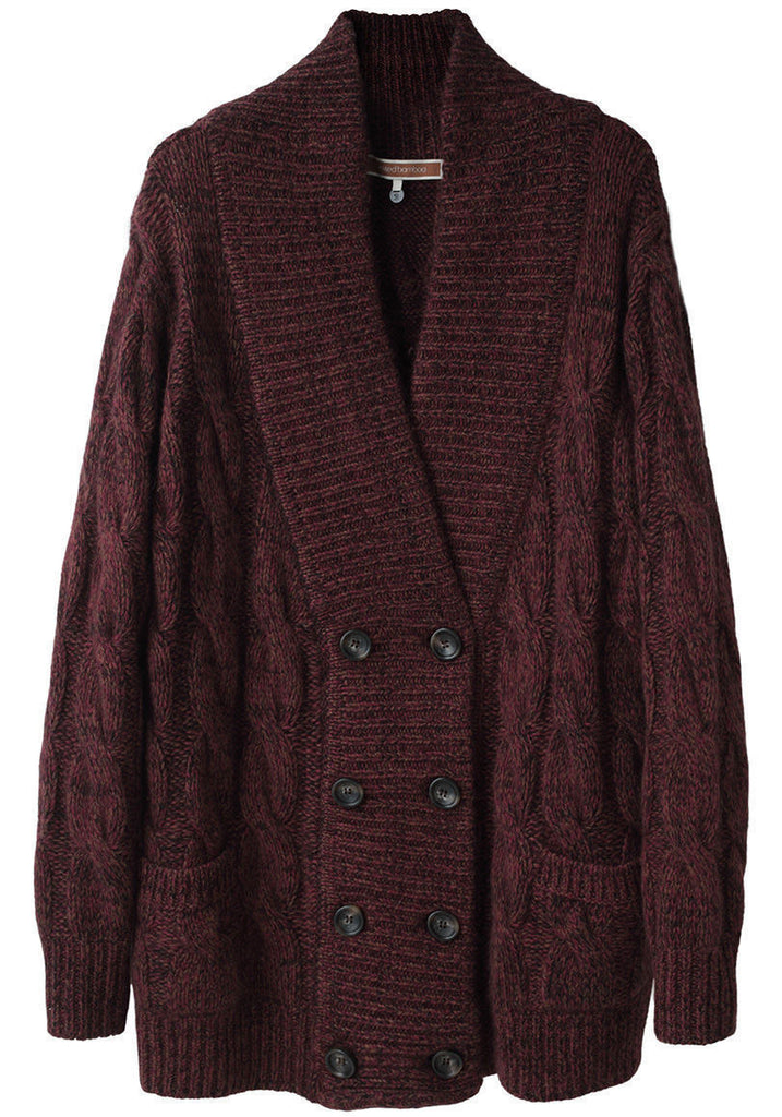 Double Breasted Cable Cardigan