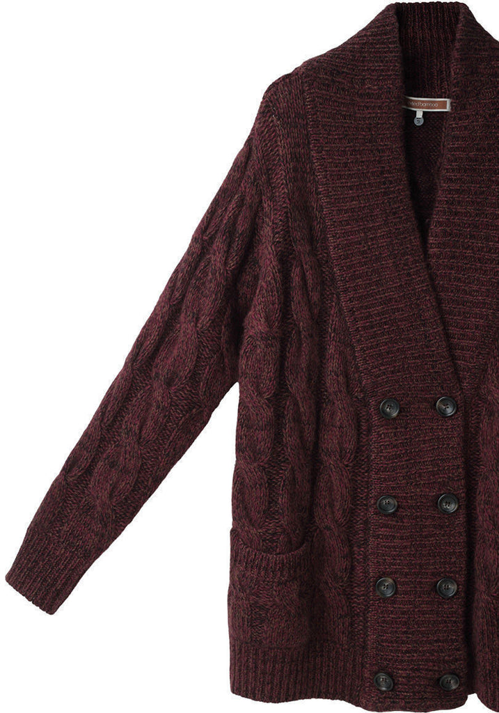 Double Breasted Cable Cardigan
