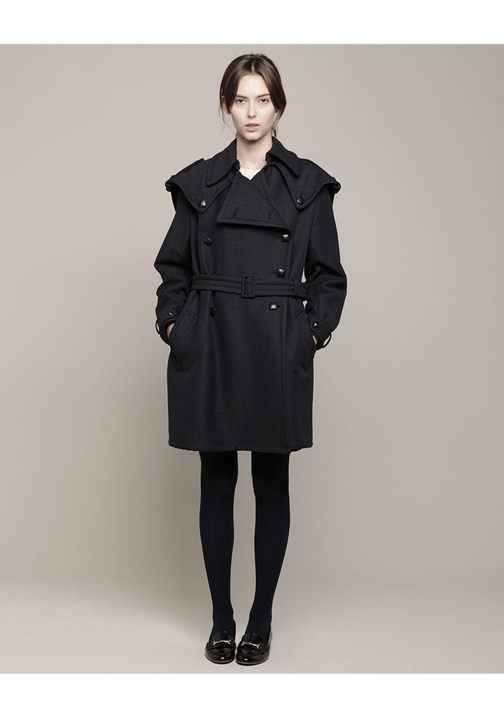 Double Breasted Wool Trench