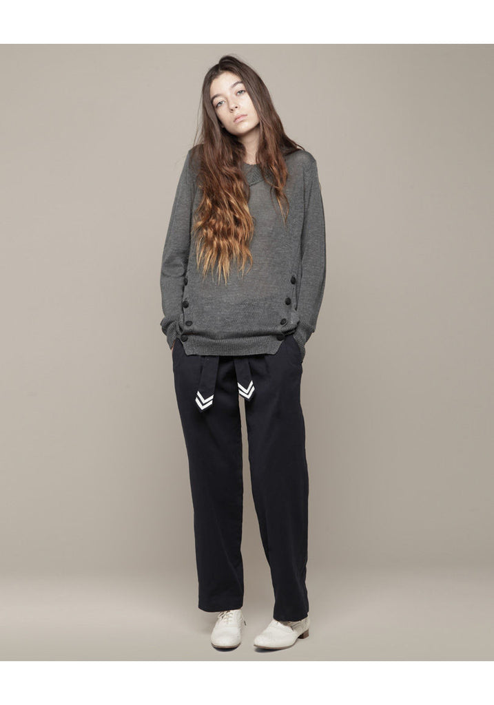 Long V-Neck Pullover