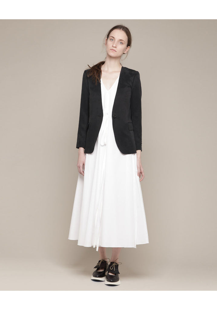 Open Back No Collar Jacket