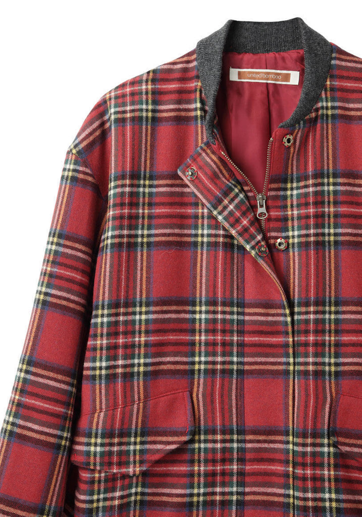 Plaid Bomber Jacket