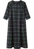 Raglan Sleeve Plaid Dress