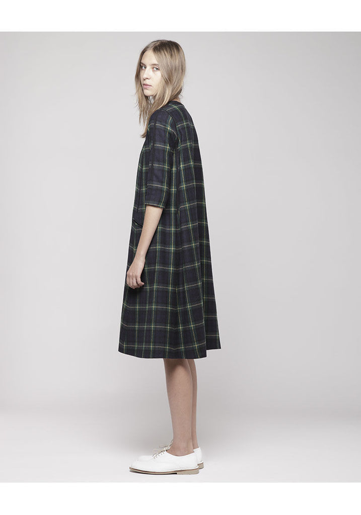 Raglan Sleeve Plaid Dress