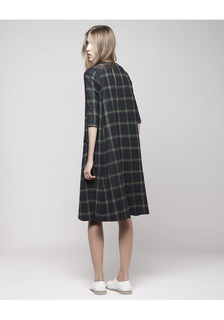 Raglan Sleeve Plaid Dress