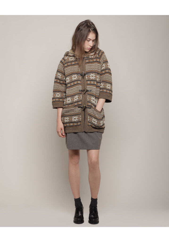 Toggle Jacquard Sweater