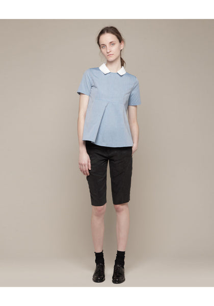 【RECTO】ラウンドネック&ショルダー LINE BLOUSE UnitedBambooZipperBackBlouseWC