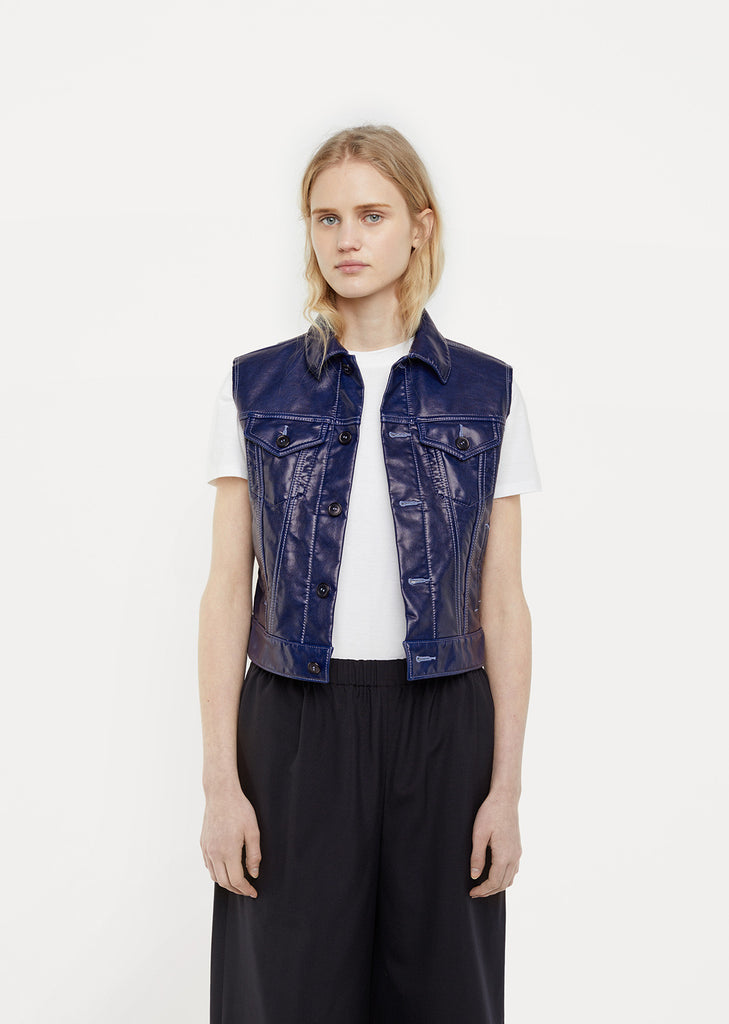 Synthetic Leather Garment Treated Vest