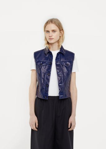 Synthetic Leather Garment Treated Vest