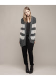 Striped Asymmetric Cardigan