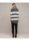 Striped Asymmetric Cardigan