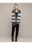 Striped Asymmetric Cardigan